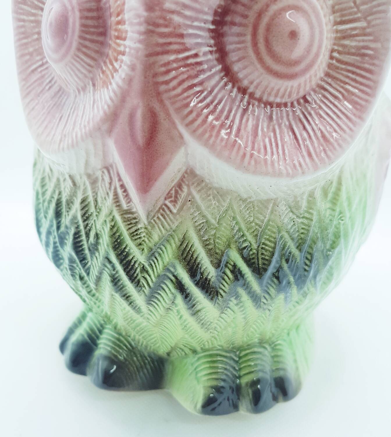 Grand pichet hibou en barbotine