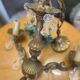 Lustre en bronze ancien pampilles