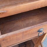 Antique teak cabinet with two drawers and four doors