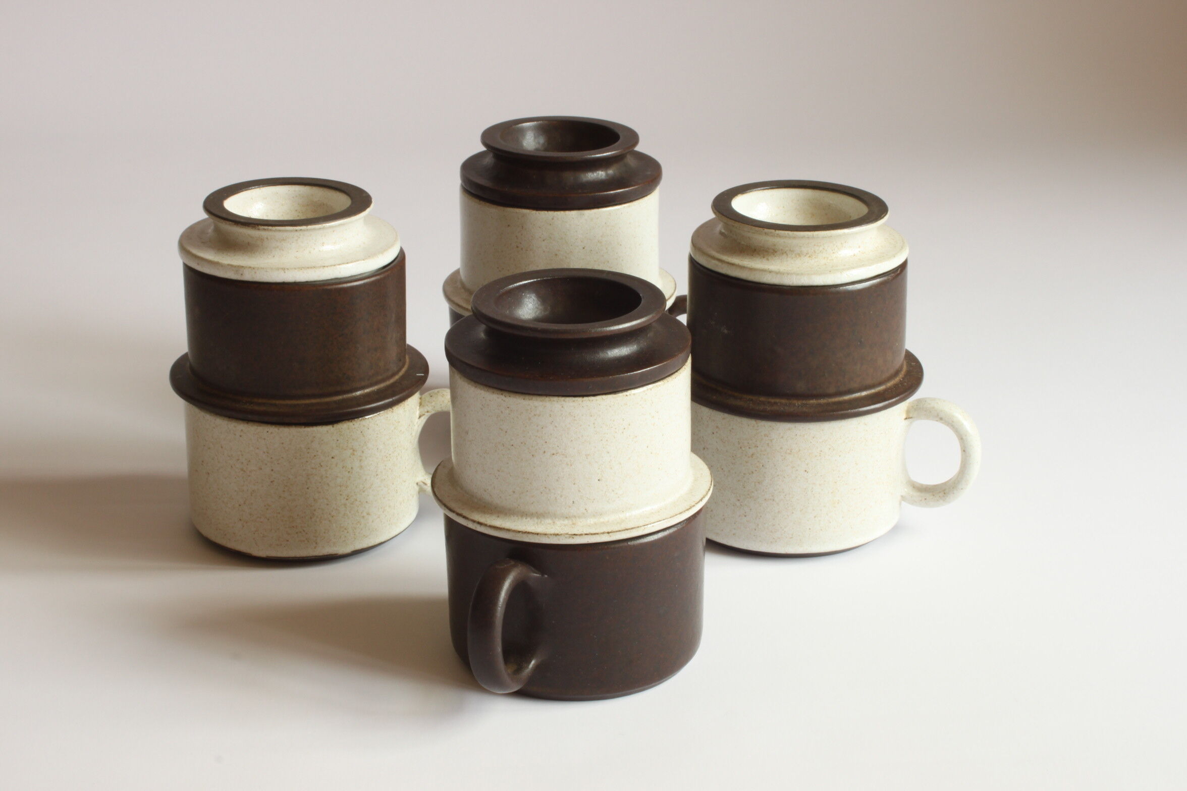 Ceramic filter coffee cups by Zaalberg Holland, 1960s.