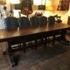 Monastery table - 9 chairs and 2 Louis XIII oak armchairs.