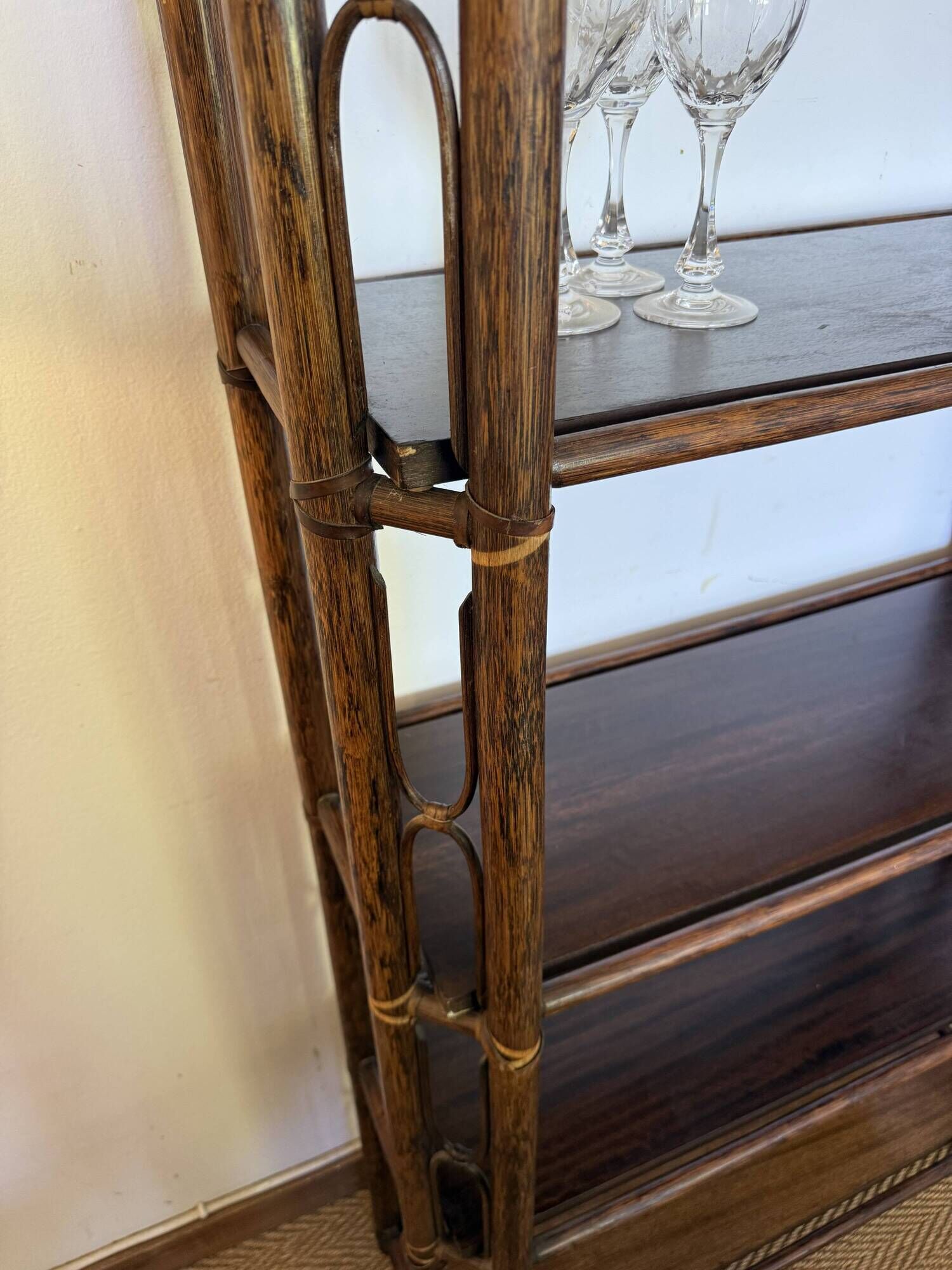 Large vintage rattan shelf/bookcase