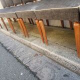 8 vintage chairs lined grey black