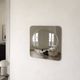 Square wall mirror with bubble effect – silver, retro style