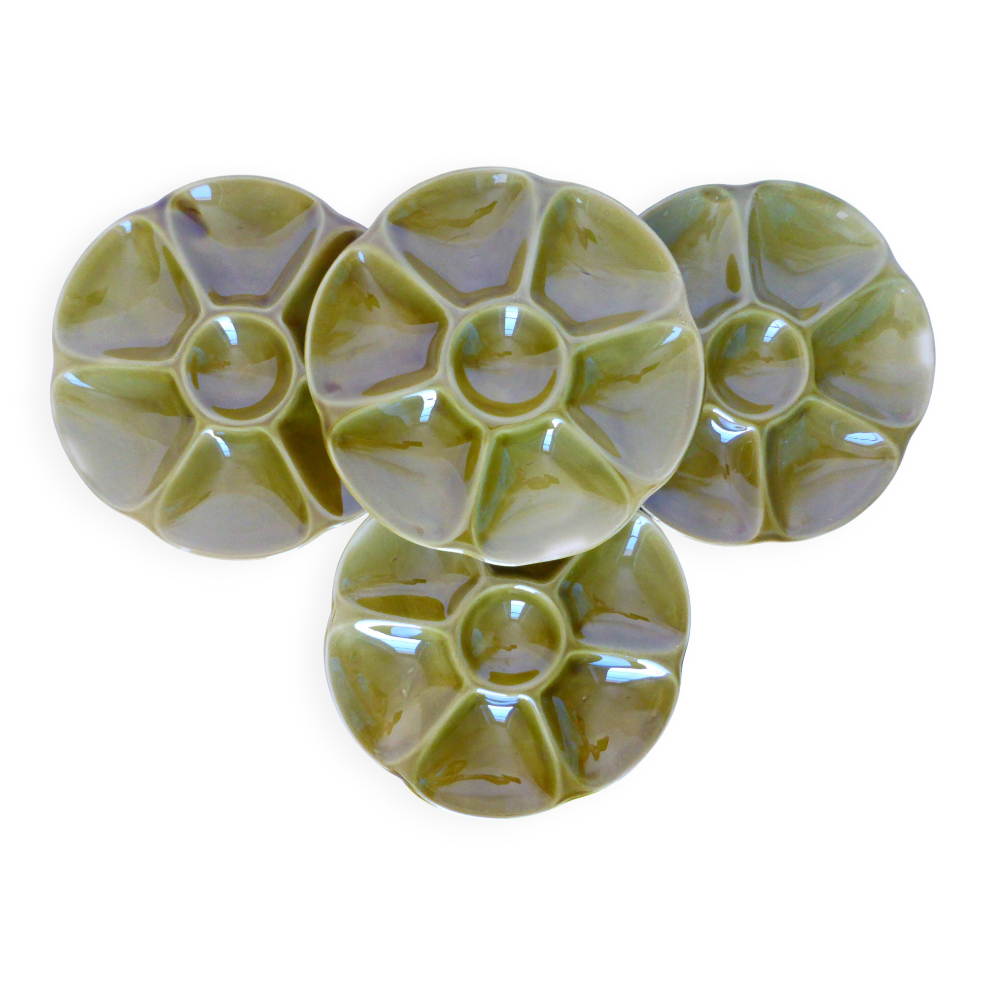 4 oyster plates Gien 2106171