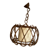 Louis Sognot style rattan pendant lamp
