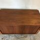 Vintage storage cabinet box on feet with sliding curtain
