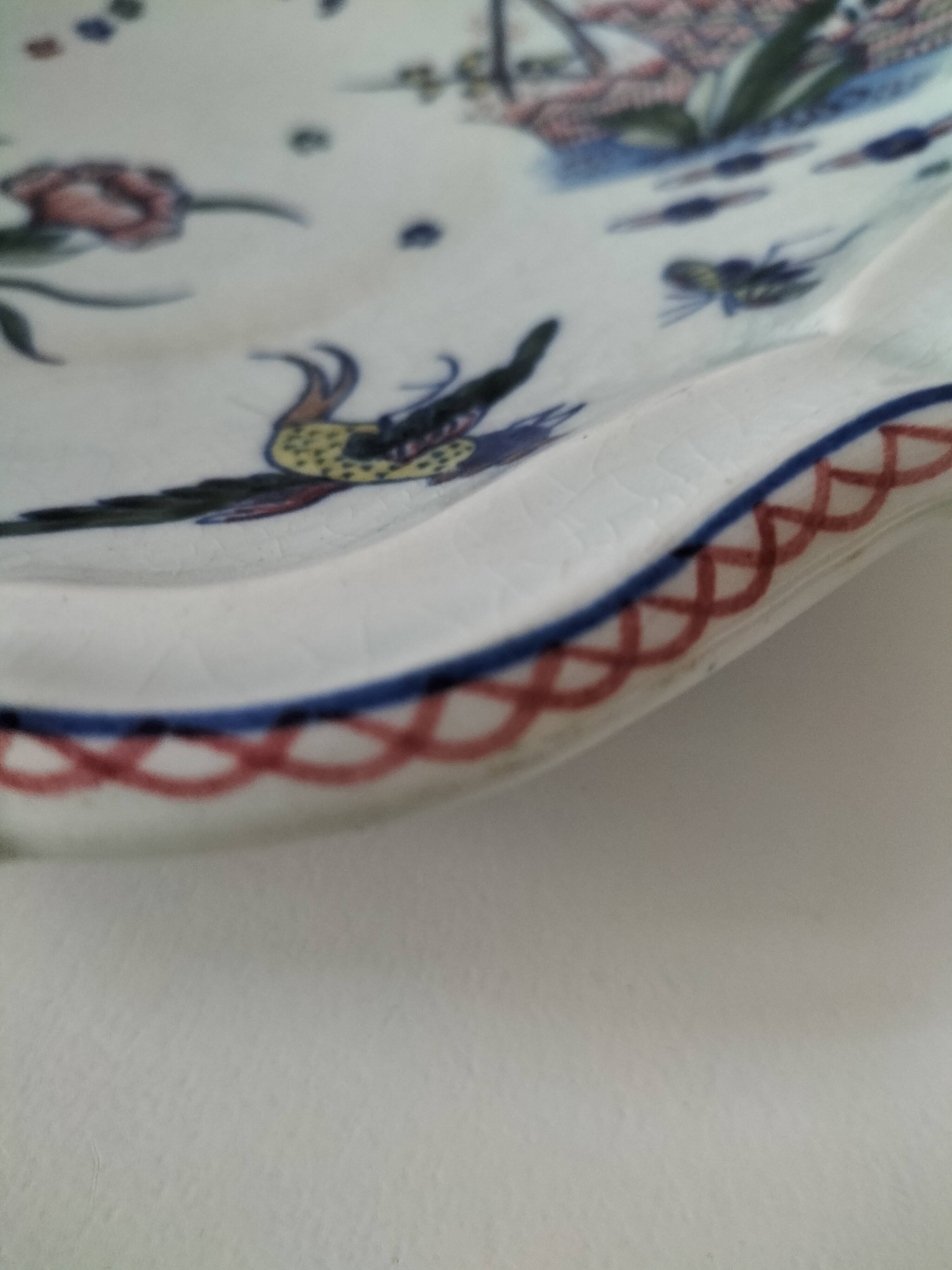 Desvres faience plate – Decoration on both sides – Circa 1890-1910