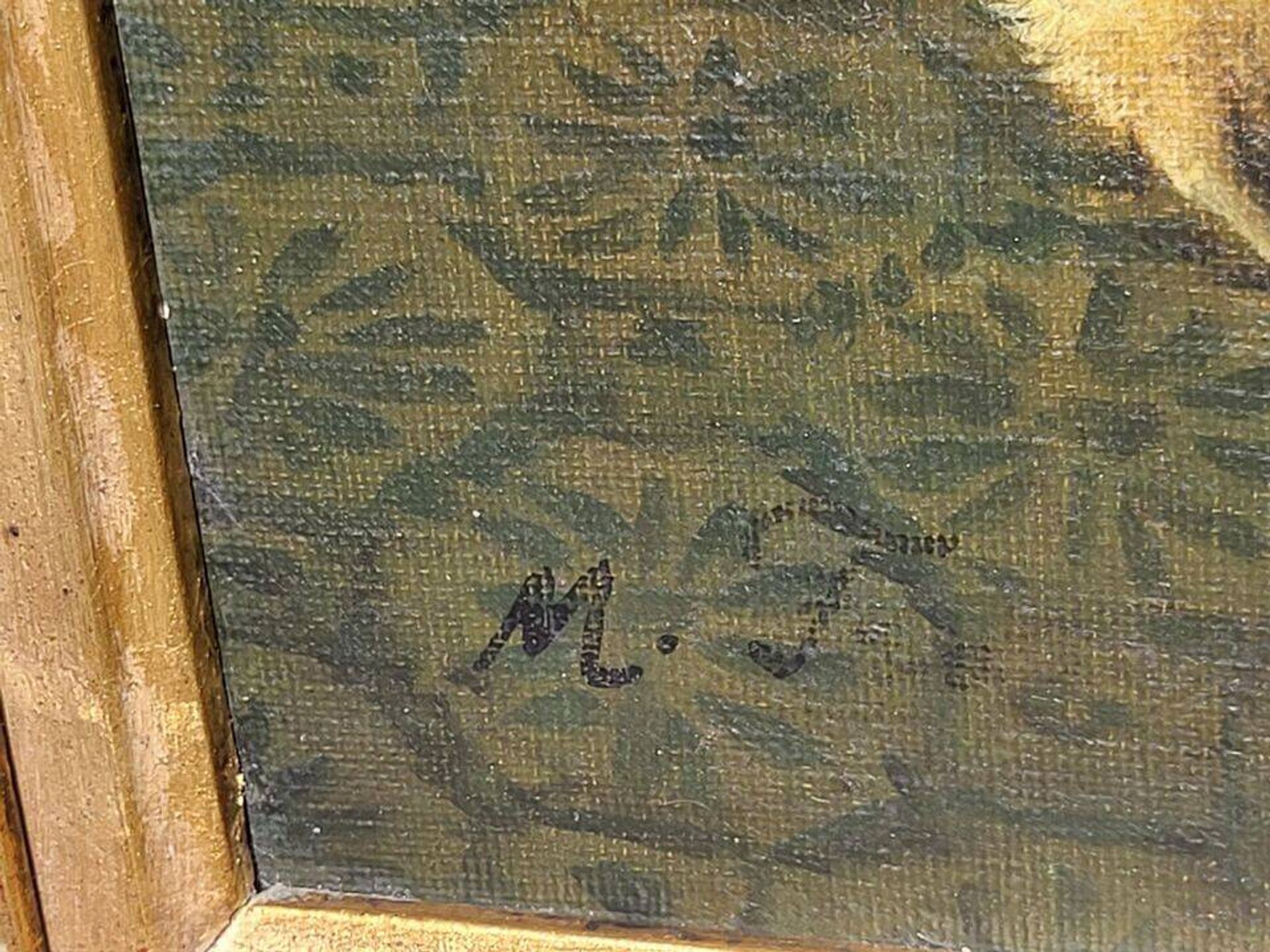Signed Antique French Oil Painting – Cardinals in Luxurious Setting, 19th C