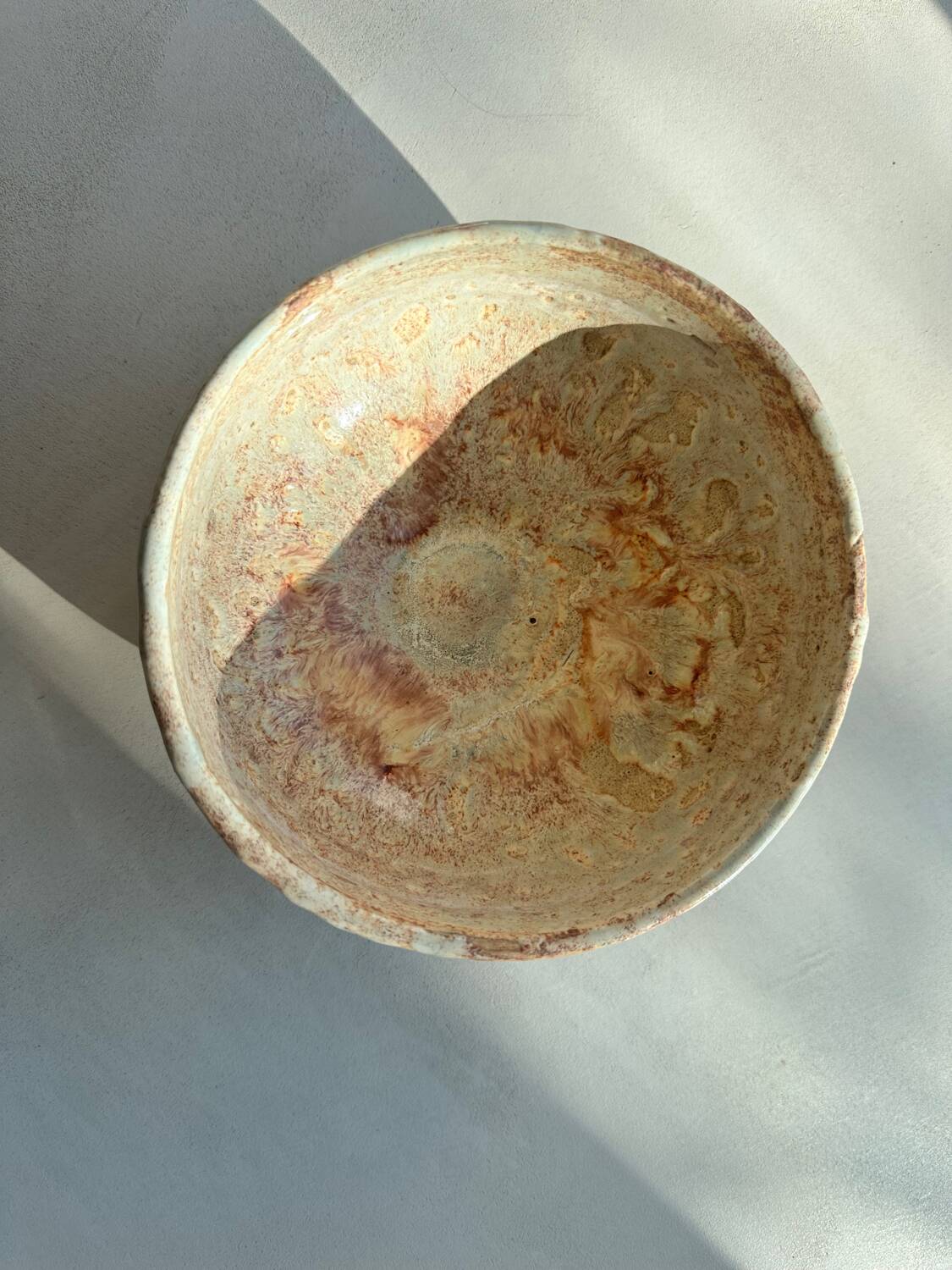 Large handmade stoneware bowl - unique piece