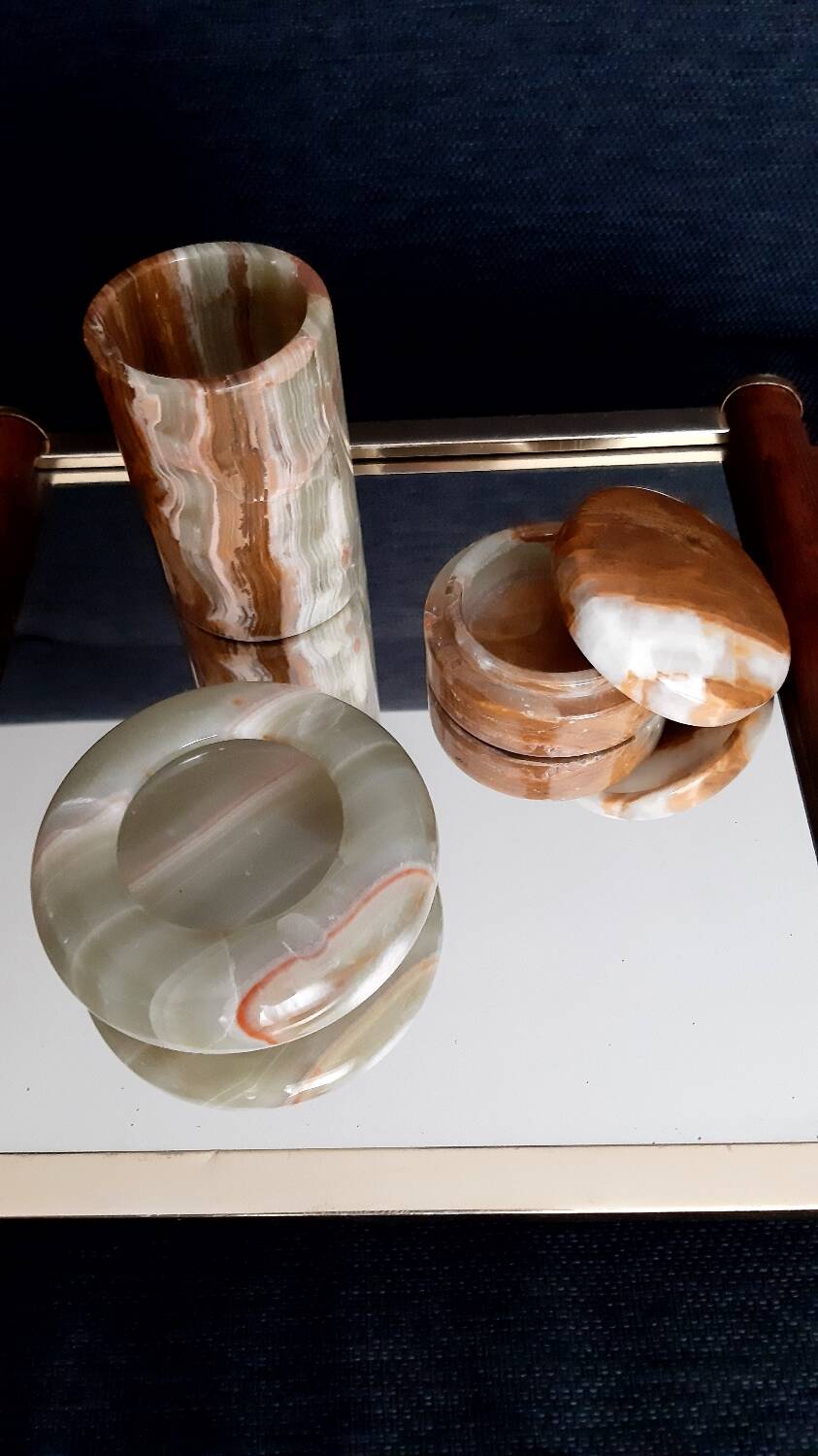 Lot objets en onyx