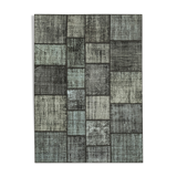 Tapis turc surteint fait à la main 176 cm x 242 cm tapis patchwork noir