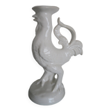 Coq St Clément  Pompadour bougeoir Faïence blanche 27 cm