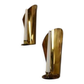 Pair of Swedish mid-century wall sconces in brass