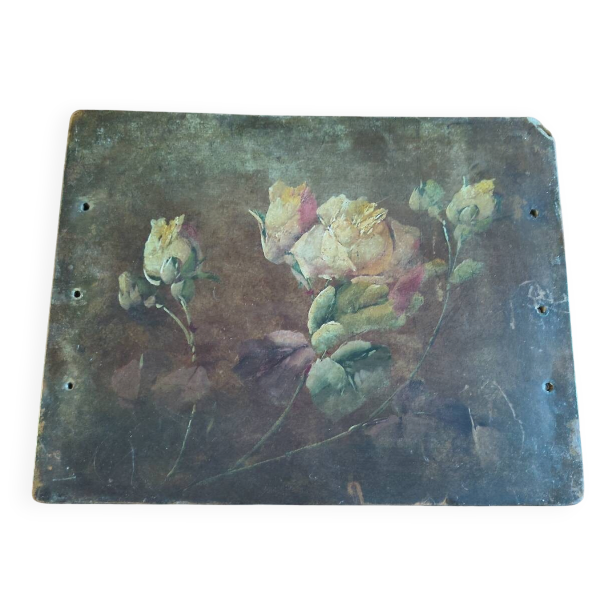 Painting of flowers from the 19th century, Napoleon III period.