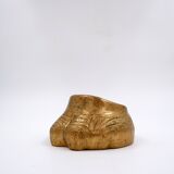 1970s gilt bronze elephant foot ashtray