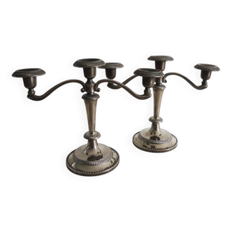 2 antique Armani metal candelabras