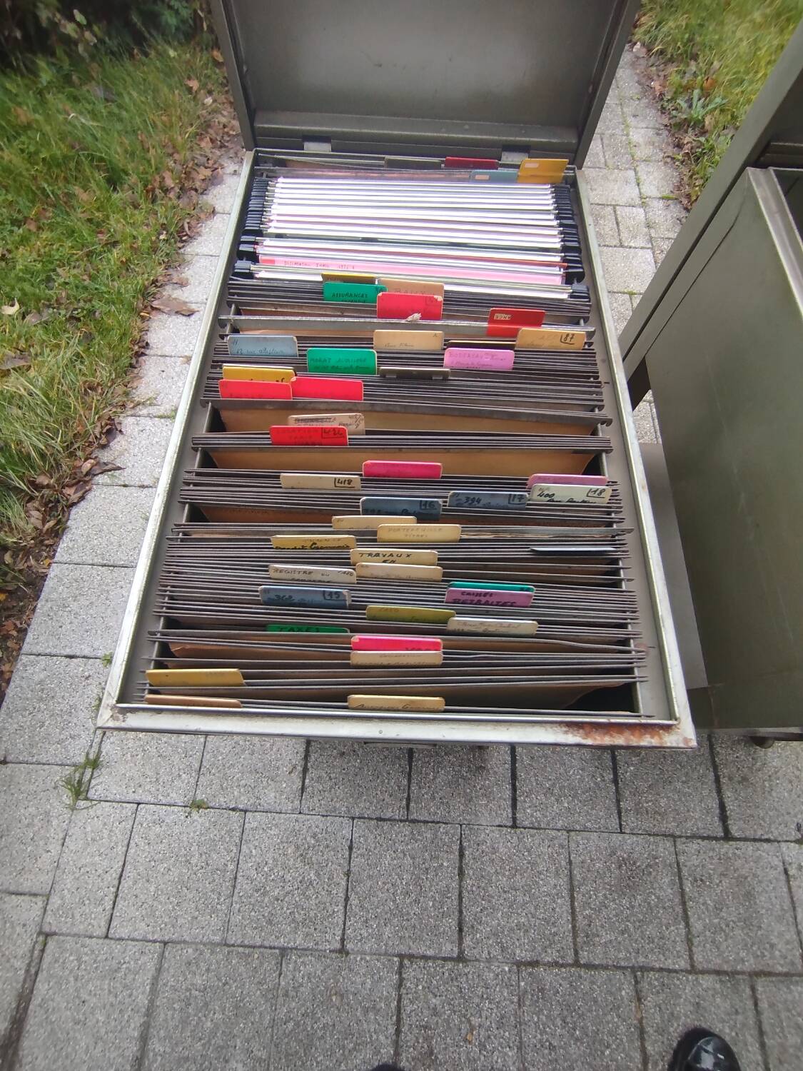 Pair of vintage rolling lockers