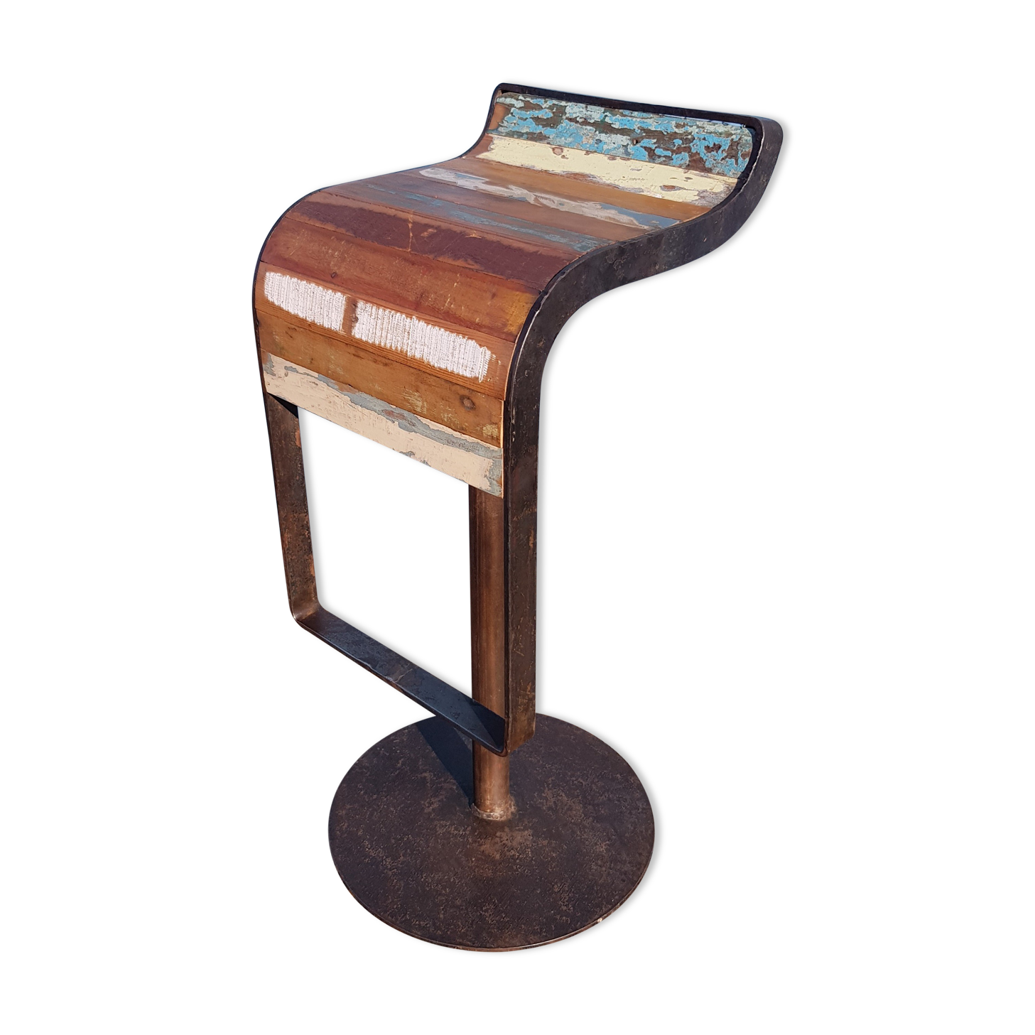 Bar stool design cast iron and wood