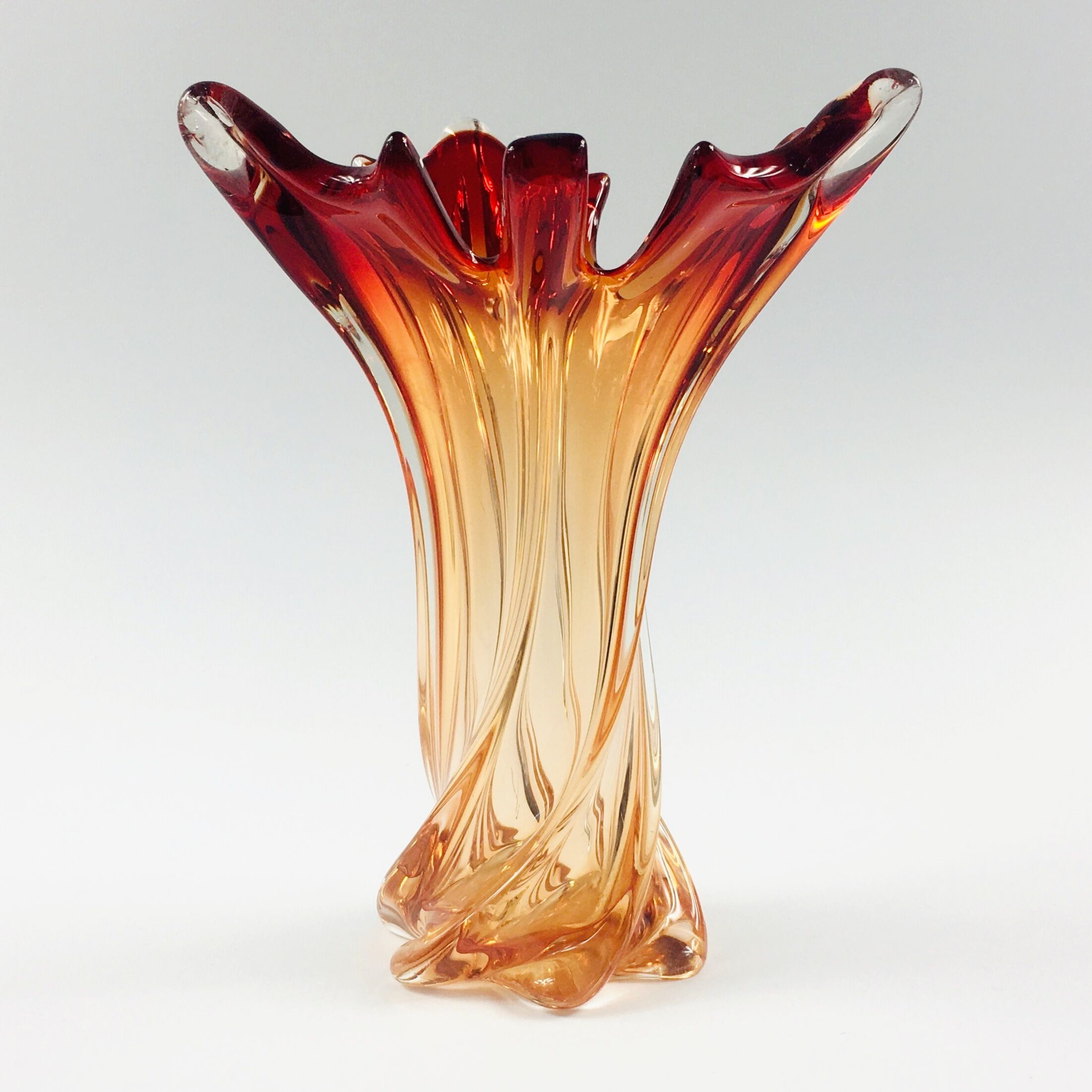 Large Twisted Murano Glass Vase, Italy, 1960s