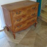 Commode 3 tiroirs style Louis XV en bois massif
