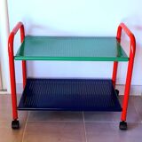 Memphis 80s perforated sheet metal rolling trolley