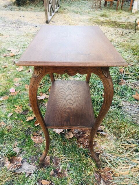 Oak side table with goat legs from the 1940s.