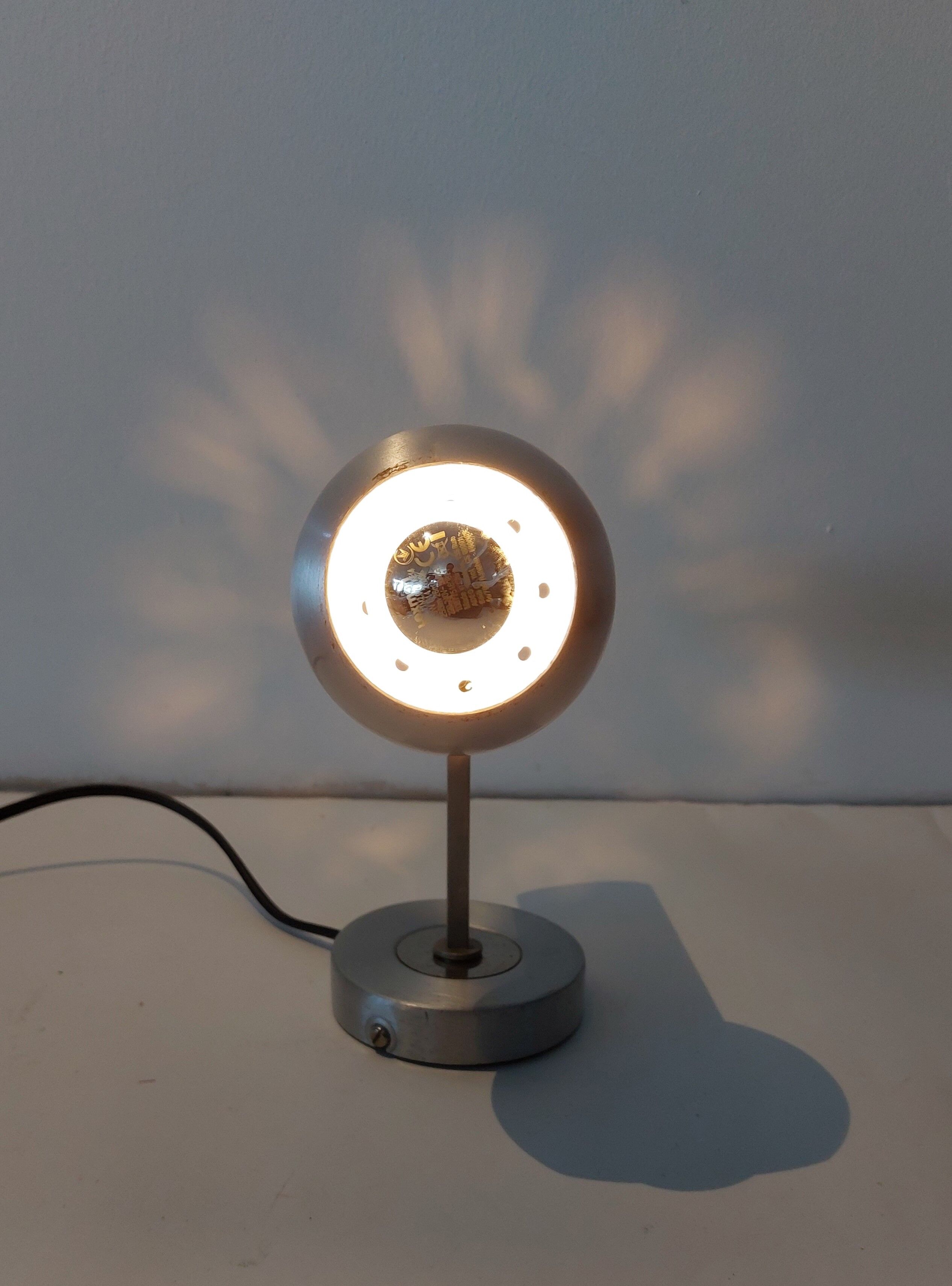 Adjustable wall lamp in brushed aluminum 1960/70