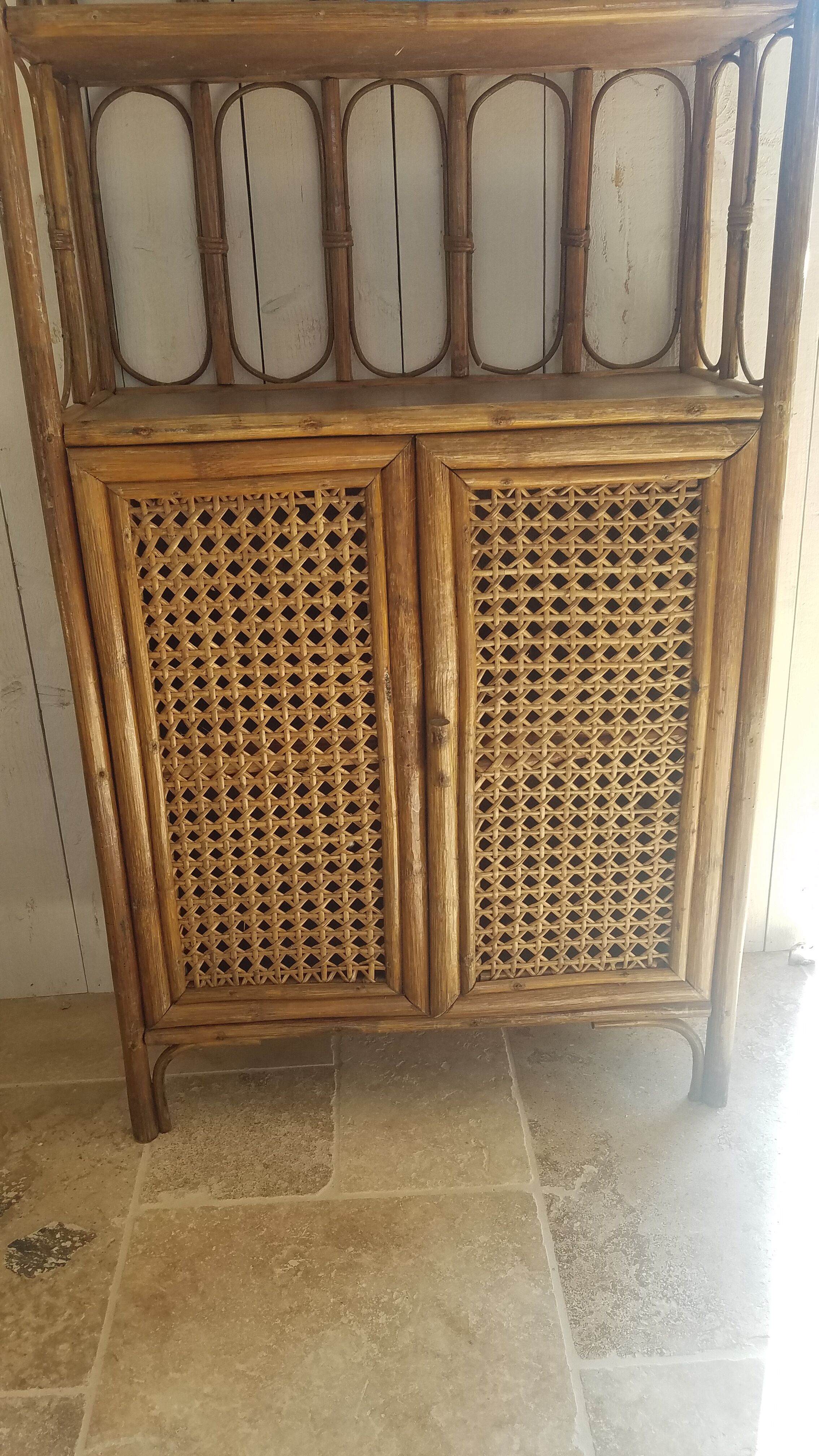 Rattan and canning shelf