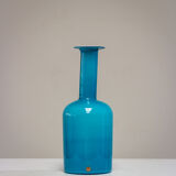 Large blue Gulvvas Otto Brauer for Kastrup Holmegaard 1970
