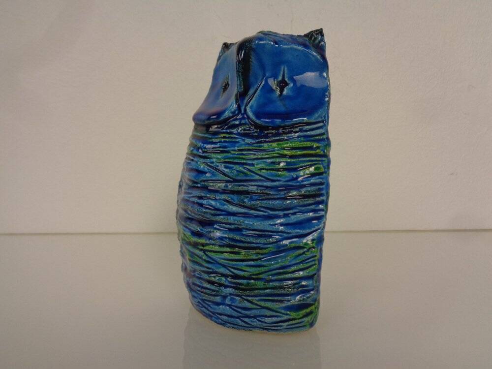 Ceramic Rimini Blu Owl by Aldo Londi for Bitossi, 1960s