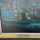 Painting by Marc-Jean Couvert - Blue abstract composition