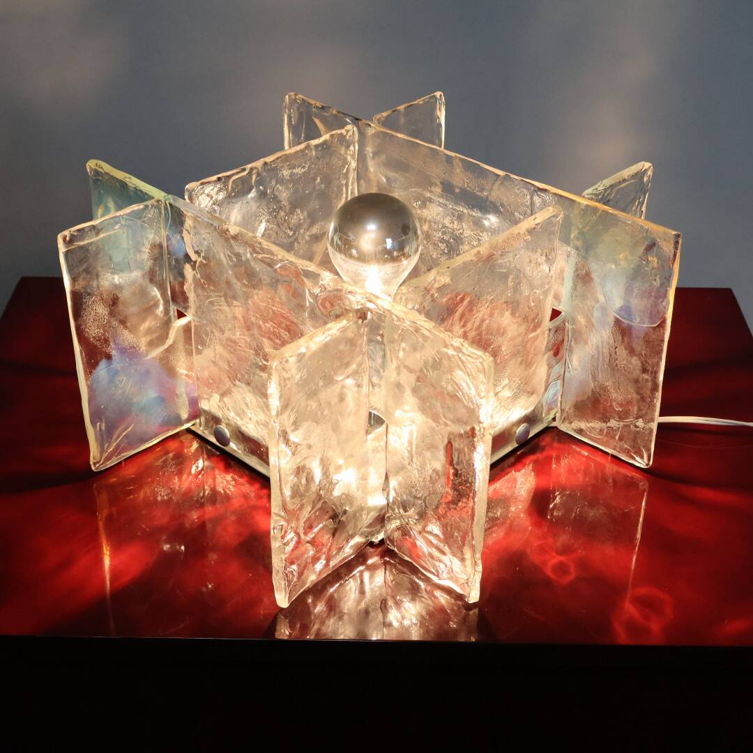 Carlo Nason Mazzega Lampada Da Tavolo/parete vetro iridescente Design