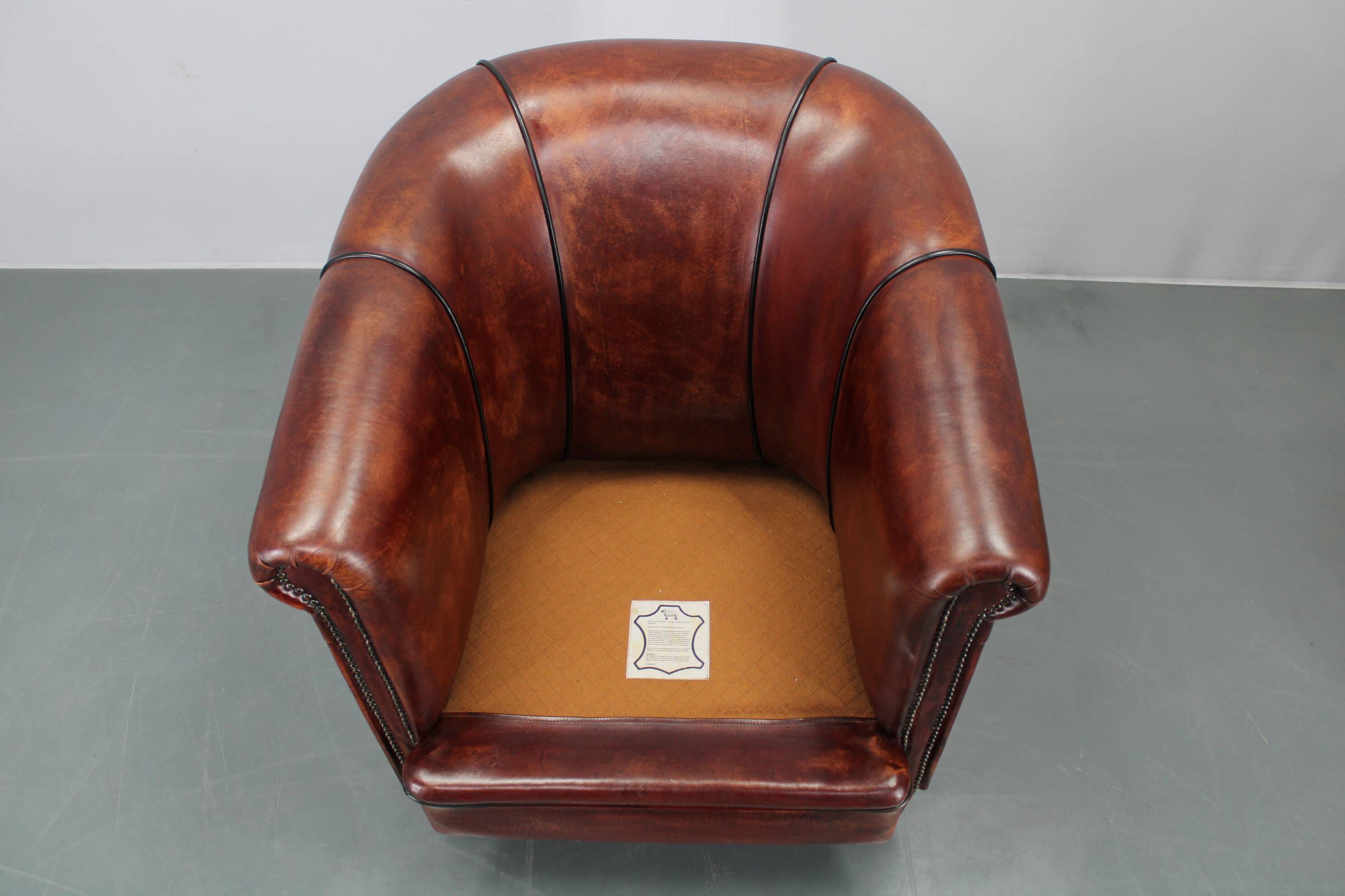 Fauteuil en cuir vintage, Tchécoslovaquie