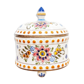 Boîte polychrome vintage'70 en céramique de Delft. En parfait état.
