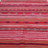 Ethnic red carpet in pure wool 120x190cm