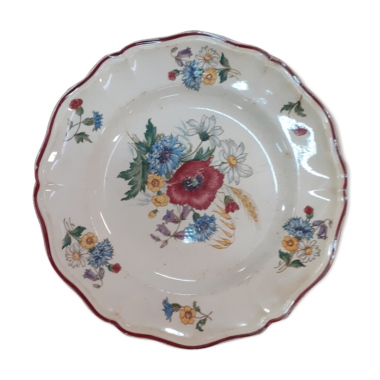 Lot of 6 flat plates Sarreguemines model aggressive