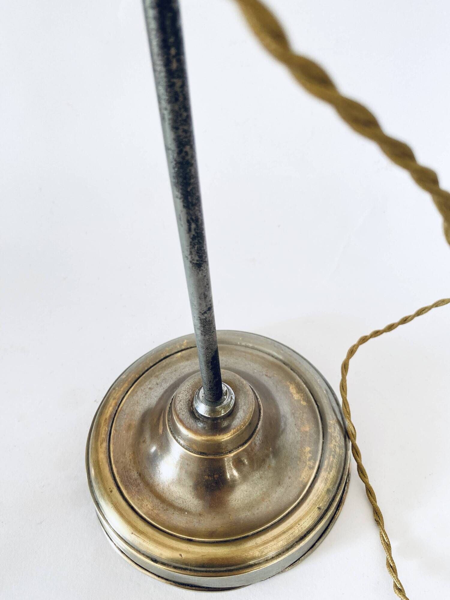 Lampe 1900, câble tissu tressé, tulipe verre au choix