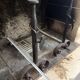 Complete fireplace tool set (10 pieces) in wrought iron