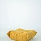 Togo Chair and Pouf Set in Yellow Tweed
