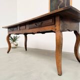 19th century walnut drapery table 2m1
