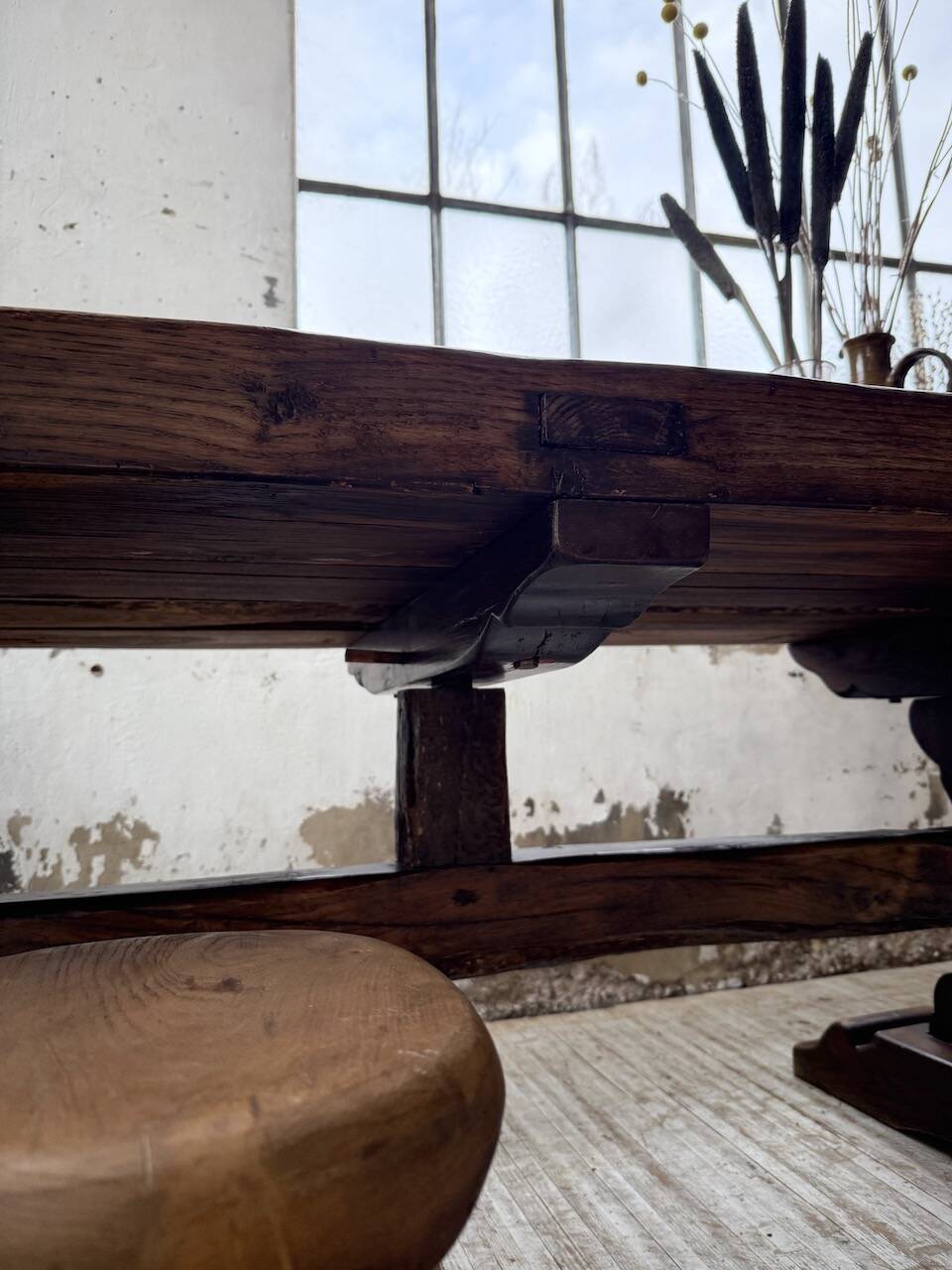 Table de monastère XXL en chêne, 19ème s.
