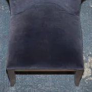 Vintage Office or Dining Chair in Navy Blue Velvet with Halo Studs