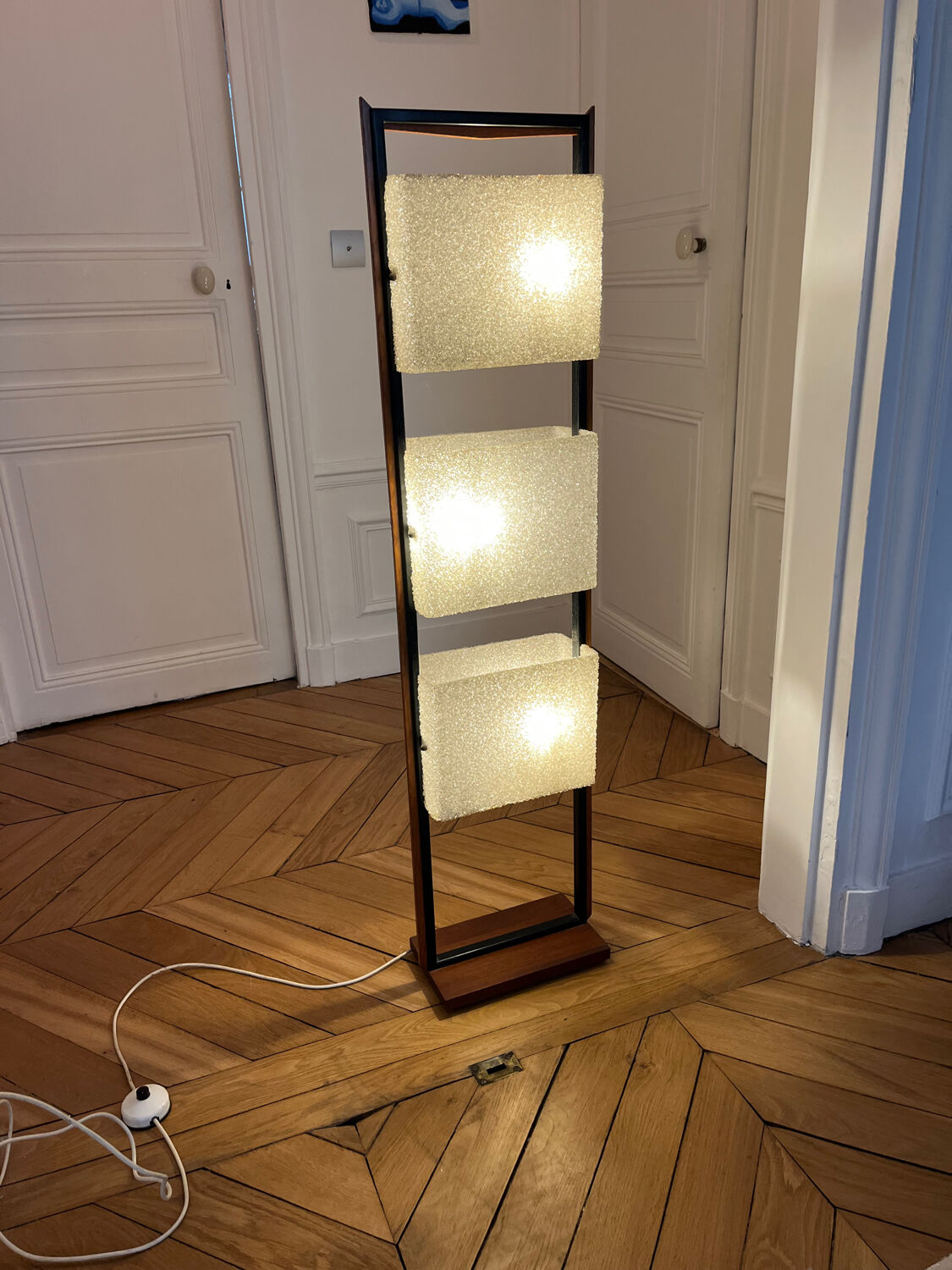 Arlus Steel and Teak House Lamp