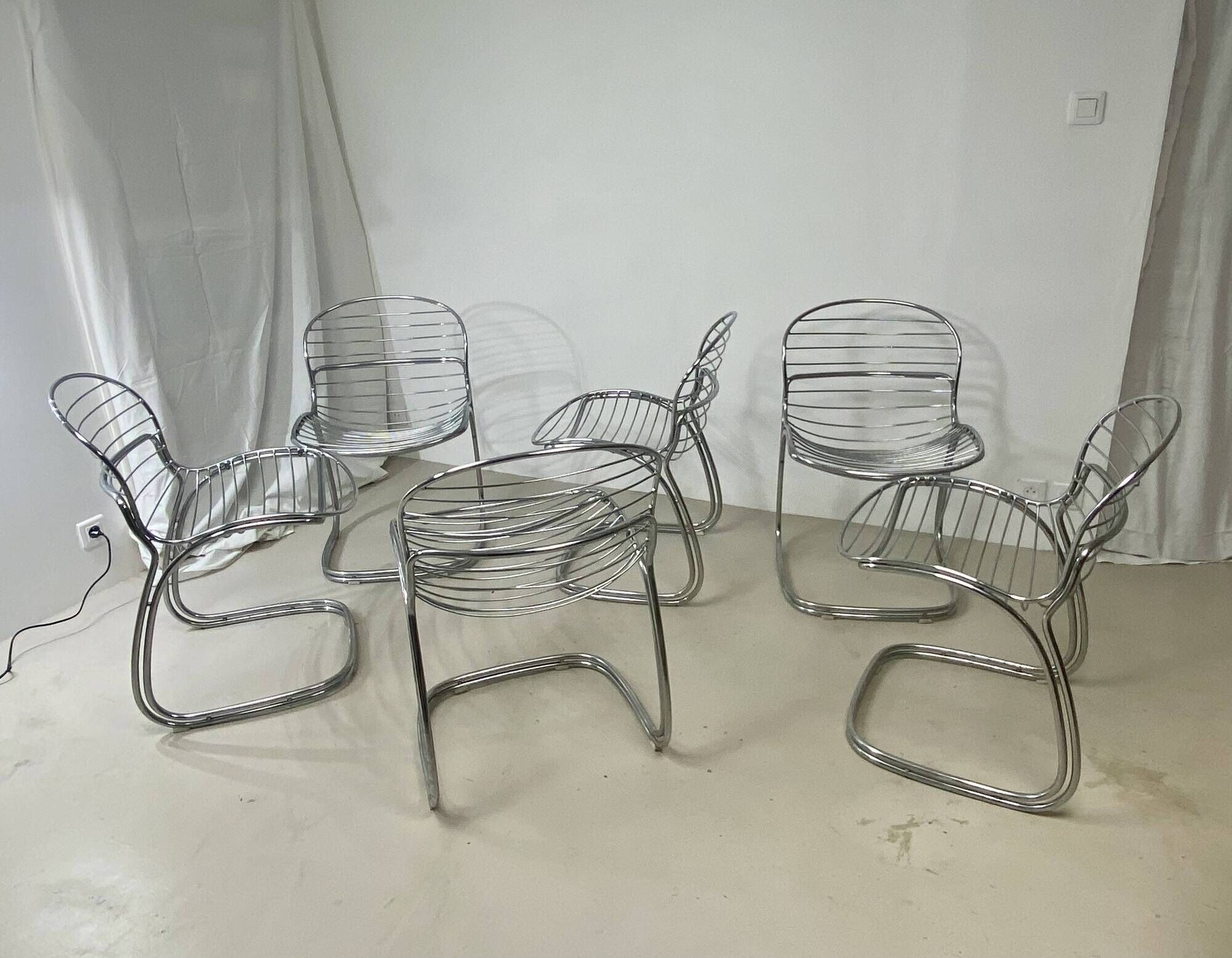 Set of six “Sabrina” chairs – Gastone Rinaldi for Rima Italy