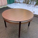 1960s round extendable Scandinavian dining table