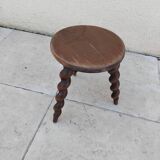 Small vintage plant stand with twisted tripod legs