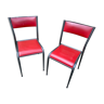 2 chairs mullca 510 imitation leather 50s