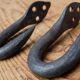 Antique set of 2 industrial butcher hooks