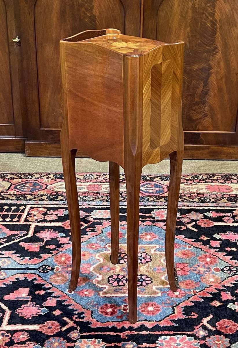 Louis XV style bedside table in rosewood and oak from the 1970s.